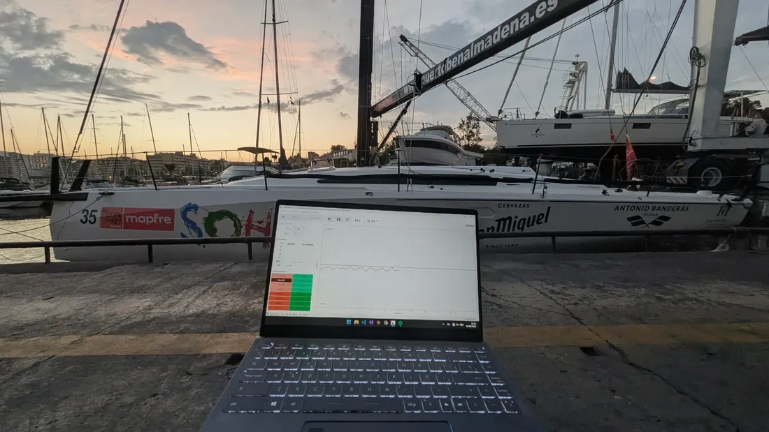 El programa HeelMetrics durante una medición en puerto